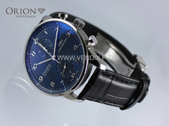 IWC Portuguese Classic Blue Dial Chronograph // Full Set