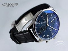 IWC Portuguese Classic Blue Dial Chronograph // Full Set